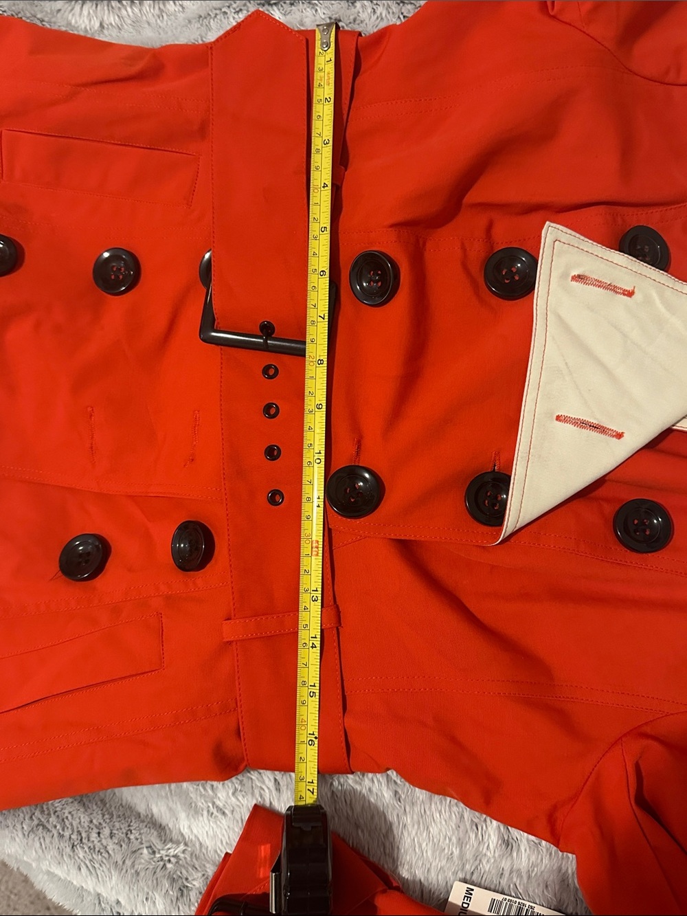 Worthington Red Trench with Cream Lining Burberry Look-a-like Vintage Look NWT - Picture 10 of 10